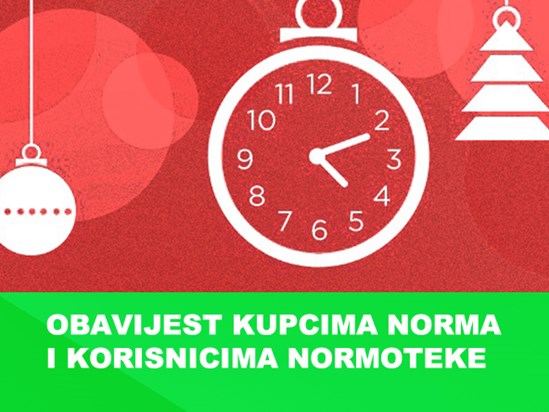 Obavijest kupcima norma i korisnicima usluga normoteke 